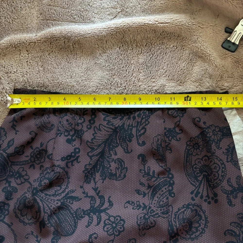 Liz Baker Petite Maxi Skirt 8P black & brown  Floral  NWT - Picture 6 of 7